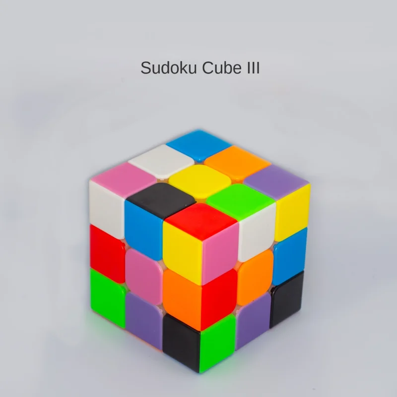 3x3x3 3-Farben Sudoku Zauberwürfel Brainy Classic Color Magic Cubes Stickerless Cubo Mágico Profissional Schwarz Weiß Grau