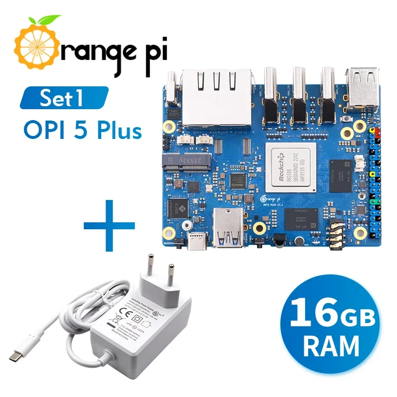 

Блок питания Orange Pi 5 Plus, 16 ГБ + 5 В, 4 а, тип С, DDR4 RK3588, мини-ПК, SBC, один компьютер, оранжевая плата разработки Pi5 Plus