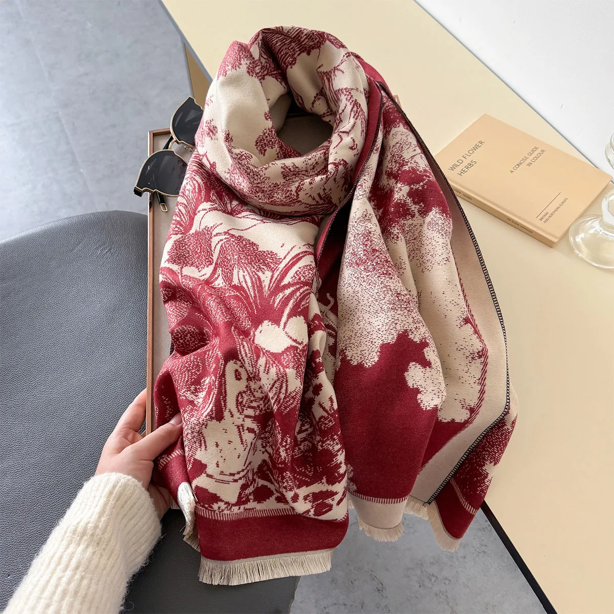 Poncho Scarf Women Winter Cashmere Blanket Thick Warm Femme Bufanda Luxury Brand Print Pashmina Stoles Poncho