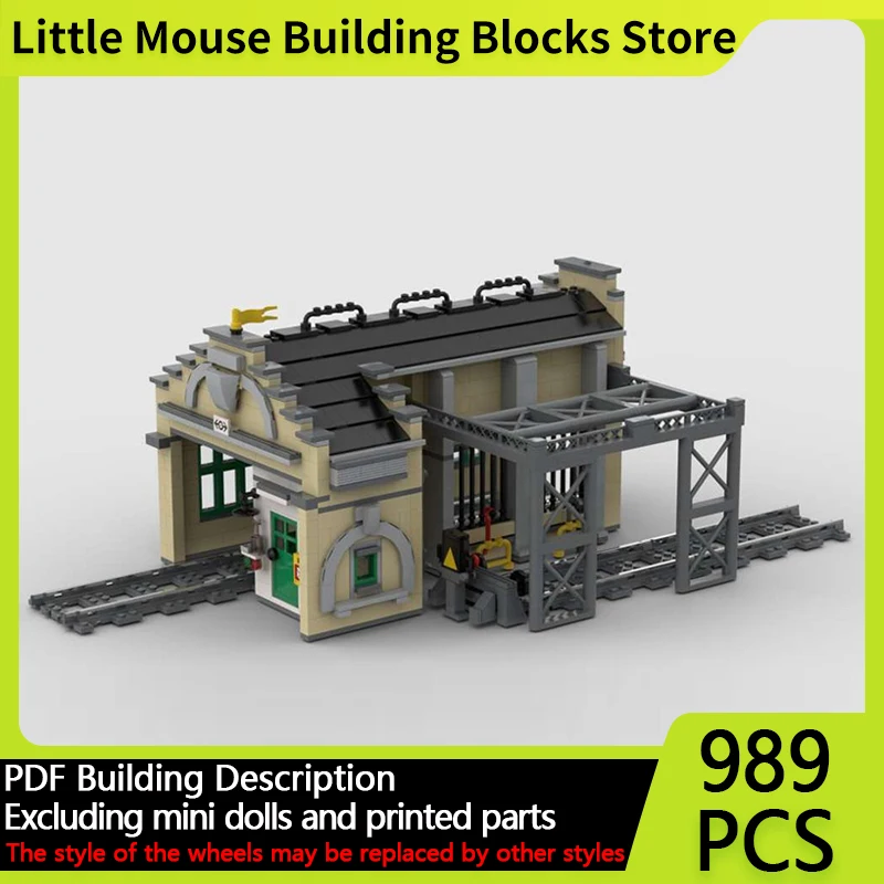 

City Street View Model MOC Building Bricks Railway Carriage Locksmith Modular Technology Gift Holiday Assemble Children Toy Suit