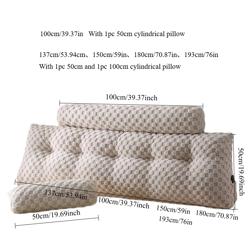 Home Large Headboard Pillows Bolster Triangular Cushion with Head Roll Pillow Wedge Backrest Support Bed Rest Reading Pillows 이불