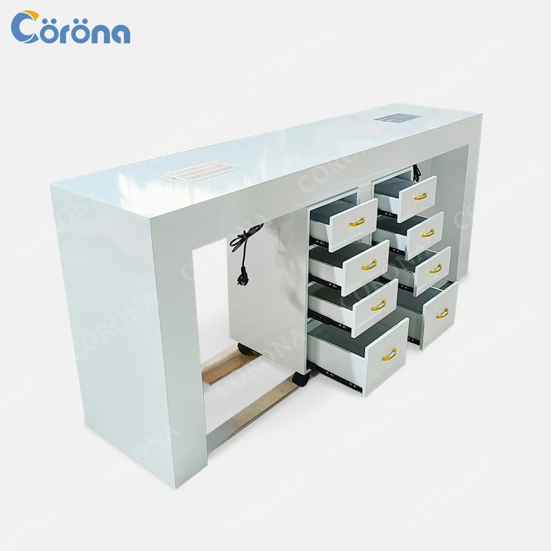 Multifunctional Professional White Manicure Desk Nail Tech Table