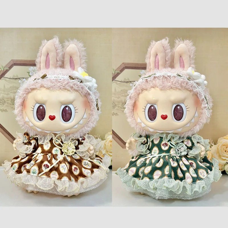 

Labubu 38cm Baby Clothes Cute Doll With Toy Surrounding Skirts Anime Peripheral Bubble Mart A Birthday Present Wholesale Gifts