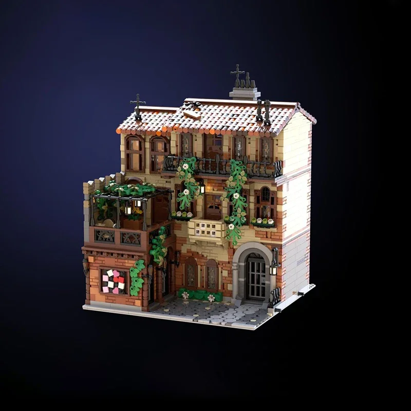

3738PCS MOC Balcony of Juliet Modular Building Street View Toys Gifts DIY Creative Building Blocks Ornaments