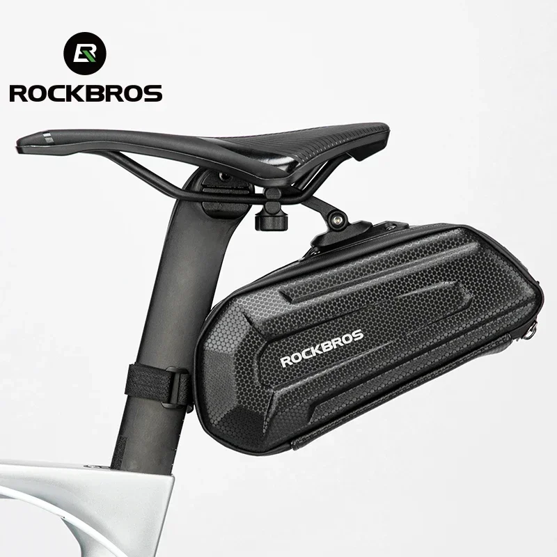 ROCKBROS1.7L Bicycle Bag Waterproof Rear Large Capatity Quick Release Seatpost Shockproof Double Zipper Rear Bag Accessories