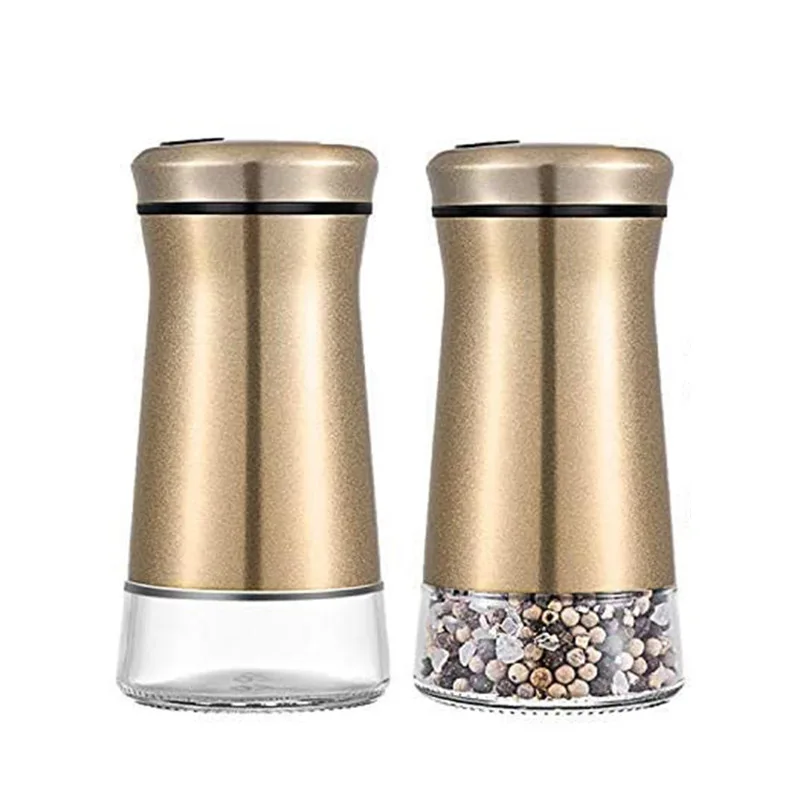 2PCS Glass Spice Pepper Shakers Seasoning Bottle Spice Jars Container Kitchen Storage Box