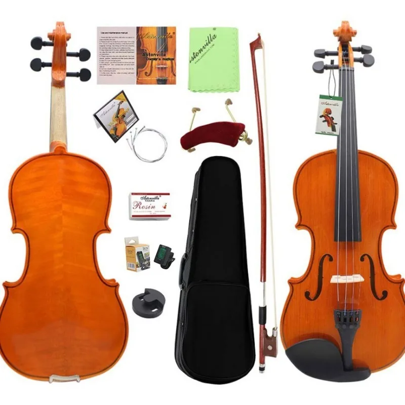 4/4 Violin Set for Spruce Wood  Adults Beginners with Hard Case,Violin Bow,Shoulder Rest,Rosin,Extra Strings