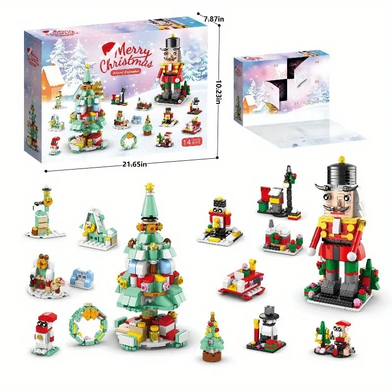 24 anni di natale building block toy blind box set natale calendario dell'avvento mattoni Kit di giocattoli educativi fai da te regalo per bambini adulti