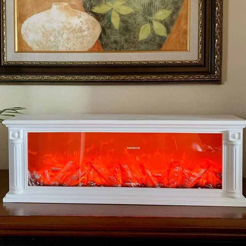 غرفة المعيشة الأوروبية محاكاة المواقد مصباح متوهج على شكل شعلة ديكور المنزل الرجعية الحلي الأمريكية جو مصباح غرفة ديكور الموقد Z