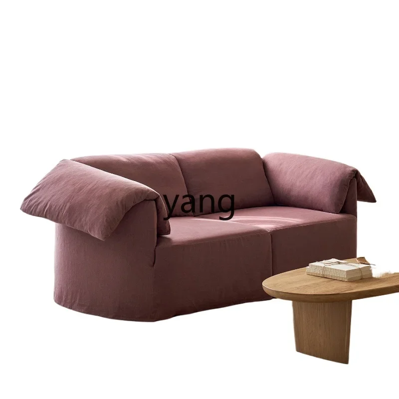 

LH linen sofa living room small apartment straight three bedroom small sofa new