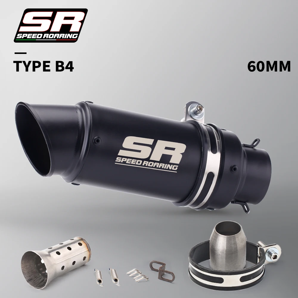 51mm 60mm Universal Motorcycle Exhaust Muffler Silencer Steel with DB Killer-project Z800 900 Z1000 CBR600 S1000RR MT07 MT09 image 3