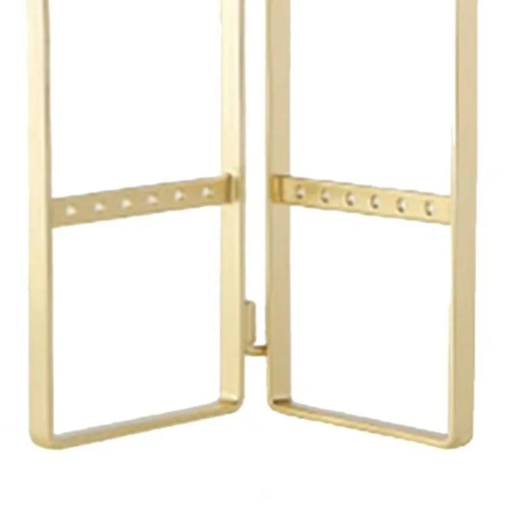Foldable Jewelry Rack Nordic Style Multi-hooks Bracelet Organizer Rack Iron Gold Necklace Display Stand for Pendant
