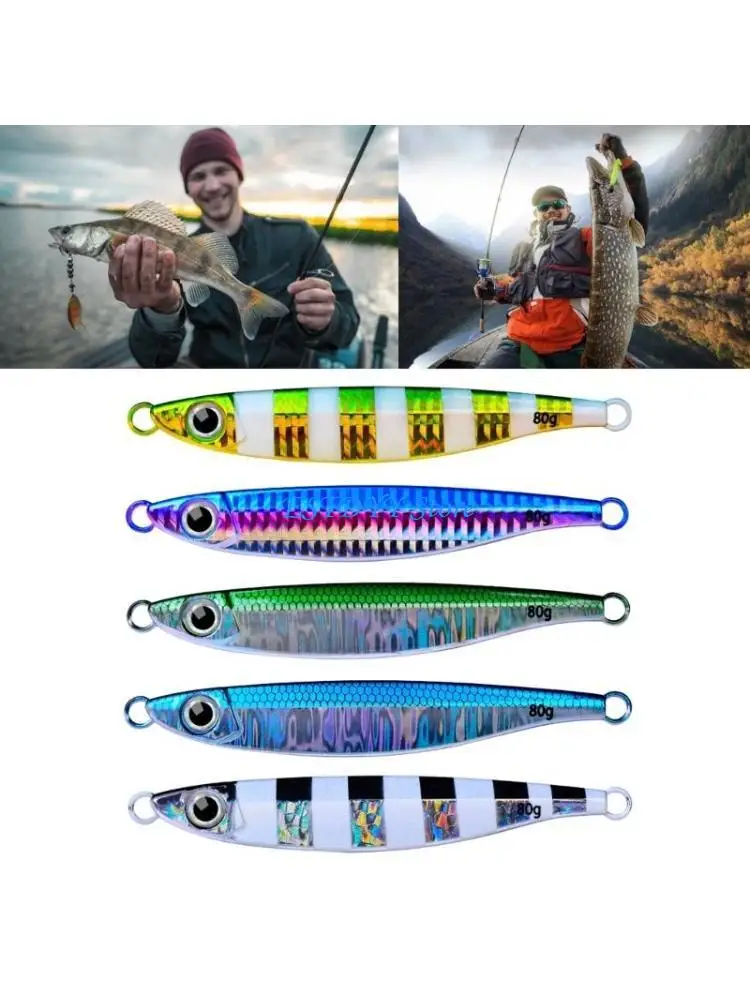 

G6DE Sea Fishing Lures Swimbait Jig Lure Jigging Spoon Lures Fast Sinking Jigging Baits Fishing Glow Lures for Walleye