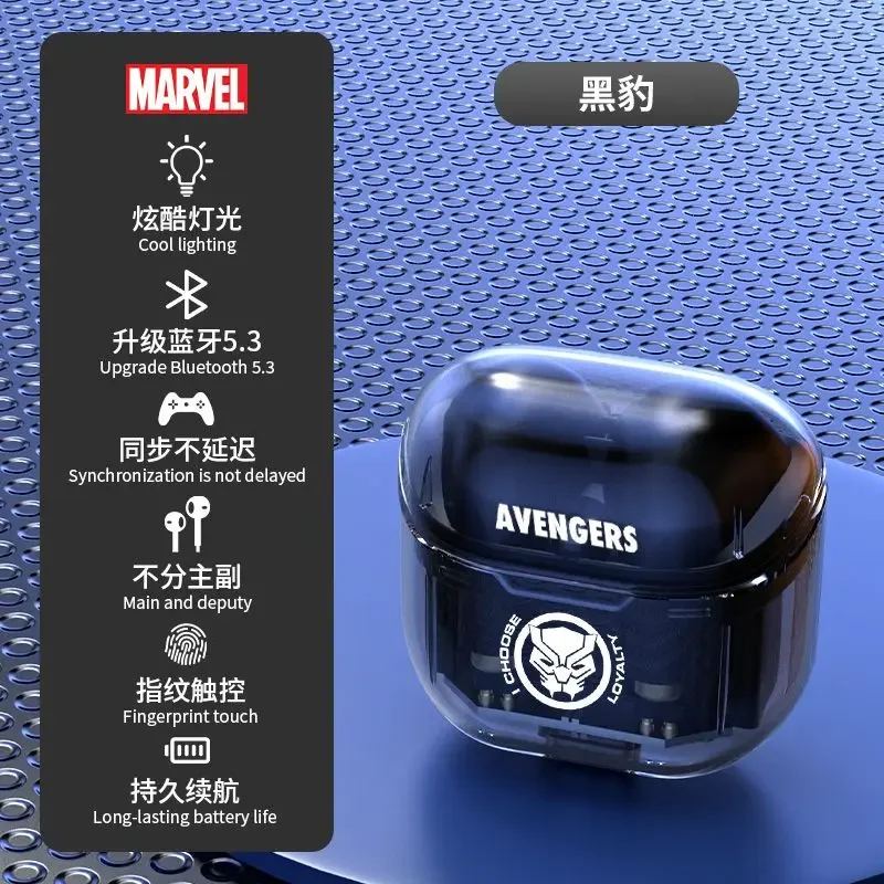 Marvel Cartoon Wireless Bluetooth Headset Game Call Cartoon Noise Reduction Battery Life Sports E-Sports Headset Birthday Gift