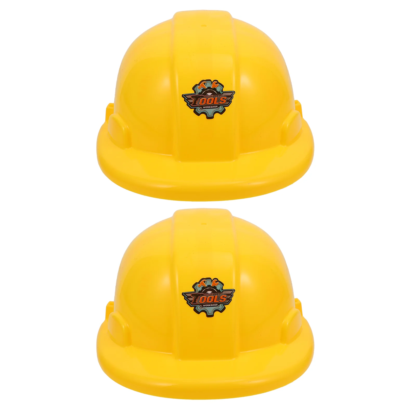 2 Pcs Simulation Engineering Use Hat Yellow Construction Orange Toys Kids Hard Hats Worker Simulated Abs for Essential