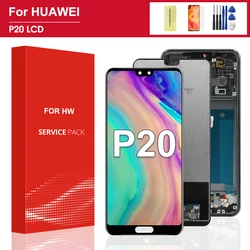 Schermo LCD da 5.8 ''per Display Huawei P20 EML-L29 L09 L22 con digitalizzatore Touch Screen Fingerprint 10 sostituire per Huawei P20 LCD