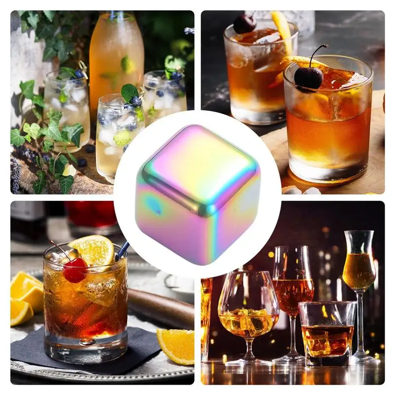 Stainless Steel Ice Cube Drinks Chiller Bar Club Supplies Reusable Ice Cubes Odorless Coffee Chilling Rocks Cooling accessories