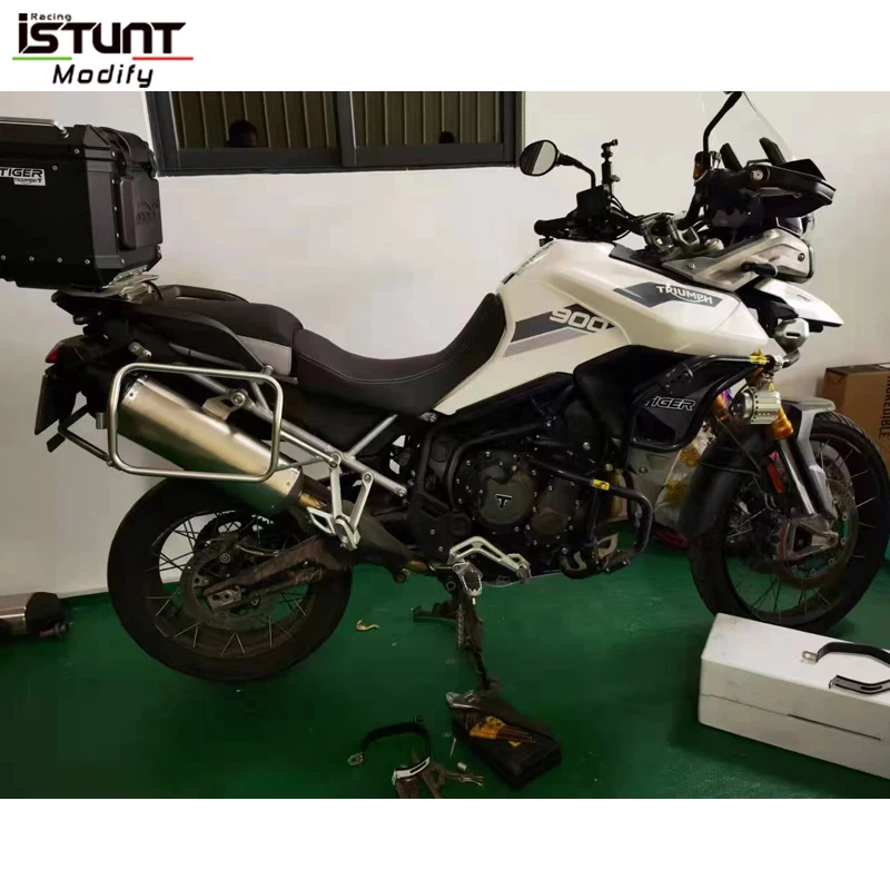 Slip On For Triumph Tiger 850 900 GT Low Rally Pro 2020 2021 Motorcycle Exhaust Escape Modify Link Pipe Carbon Fiber Muffler