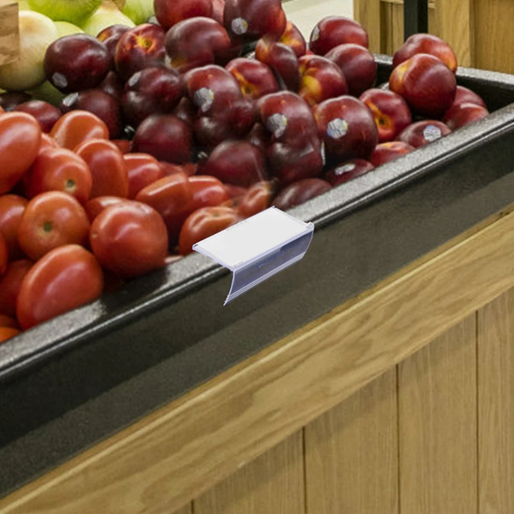 

60pcs Supermarket Price Tag Holder Retail Shelf Label Holder Transparent Sign Display Stand For Exhibations Stores Easy Install