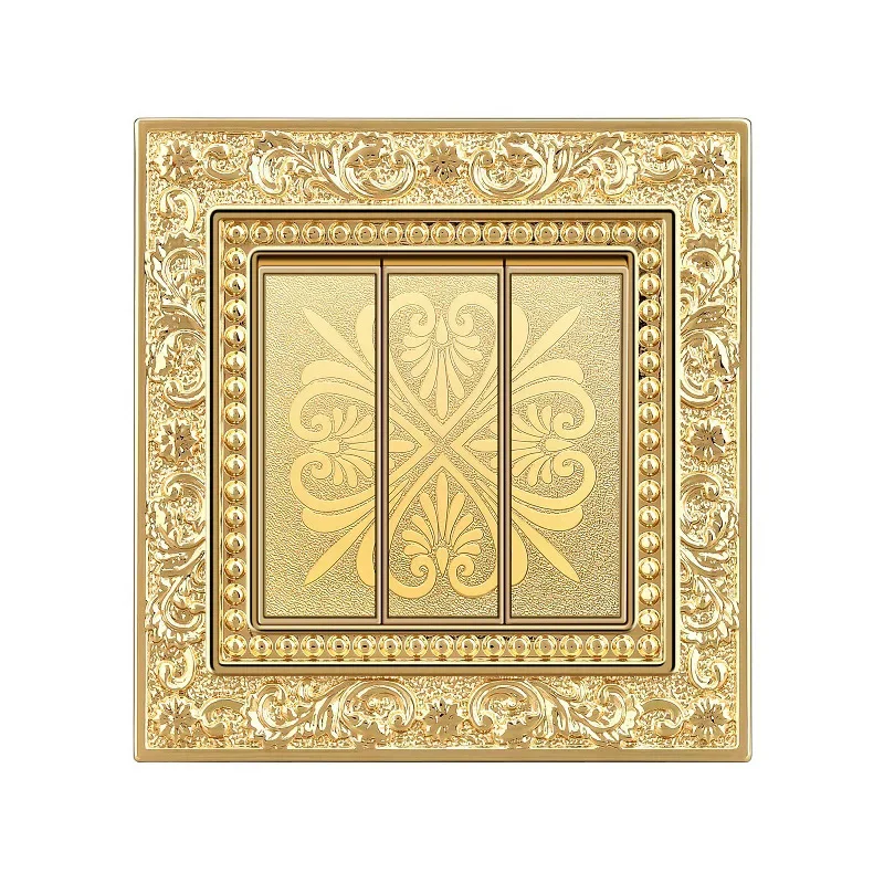 Luxe vintage drukknopschakelaar 1/2/3/Gang 2-weg, EU Frankrijk standaard koperen wandcontactdoos, universele licht- en stroomschakelaar voor thuis