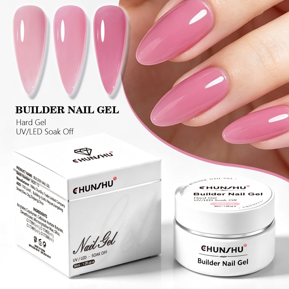 CHUNSHU Builder Nail Hard Gel Hema-frei 30g Aufbaugel für Nagelverlängerung, langanhaltendes Aufbaugel, Skulptur-Gel, Rubber Base Gel – Detail 5