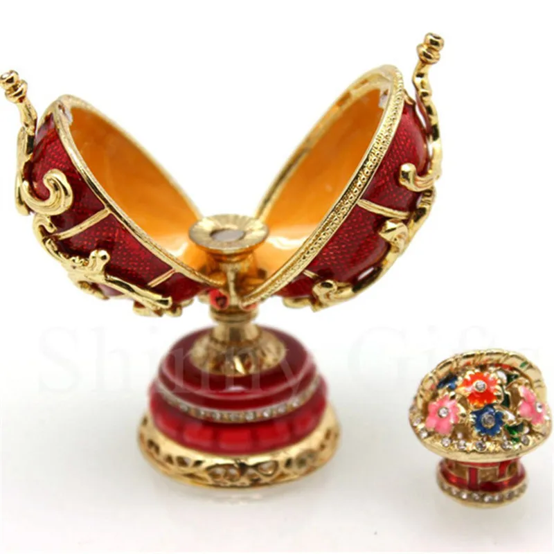 Luxury Collection Hand Painted Jewelry Boxes Unique Easter Gifts Home Decor Collectibles Jewelry Boxes Souvenirs Faberge-Egg