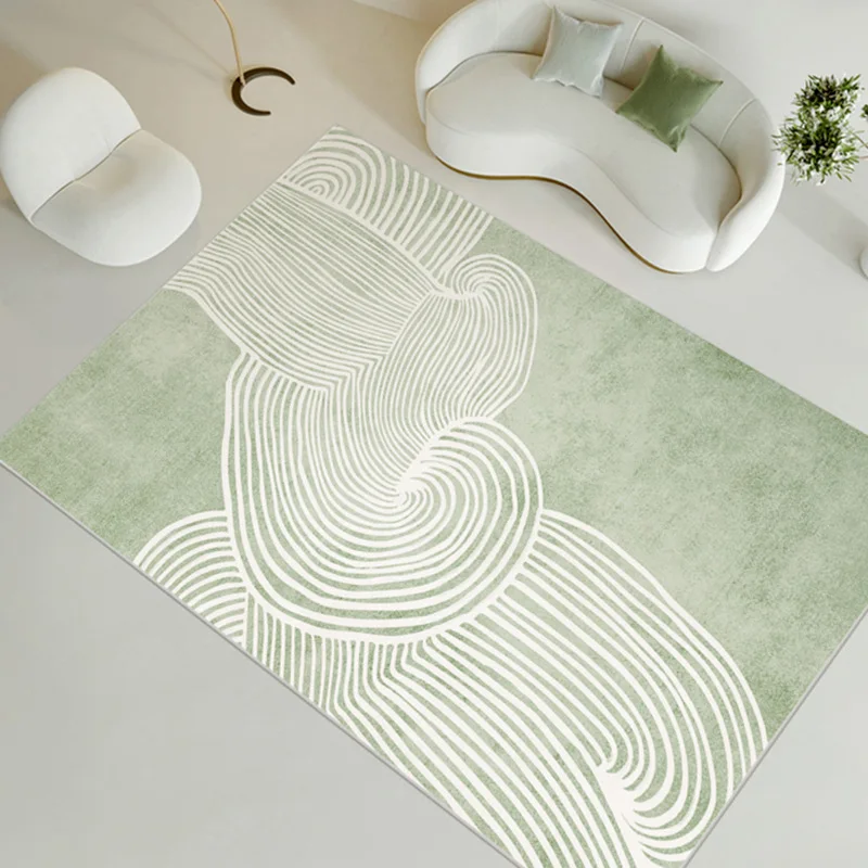 

Nordic Imitation Cashmere Carpet Bedroom Bedside Carpet Fresh Green Living Room Floor Mat