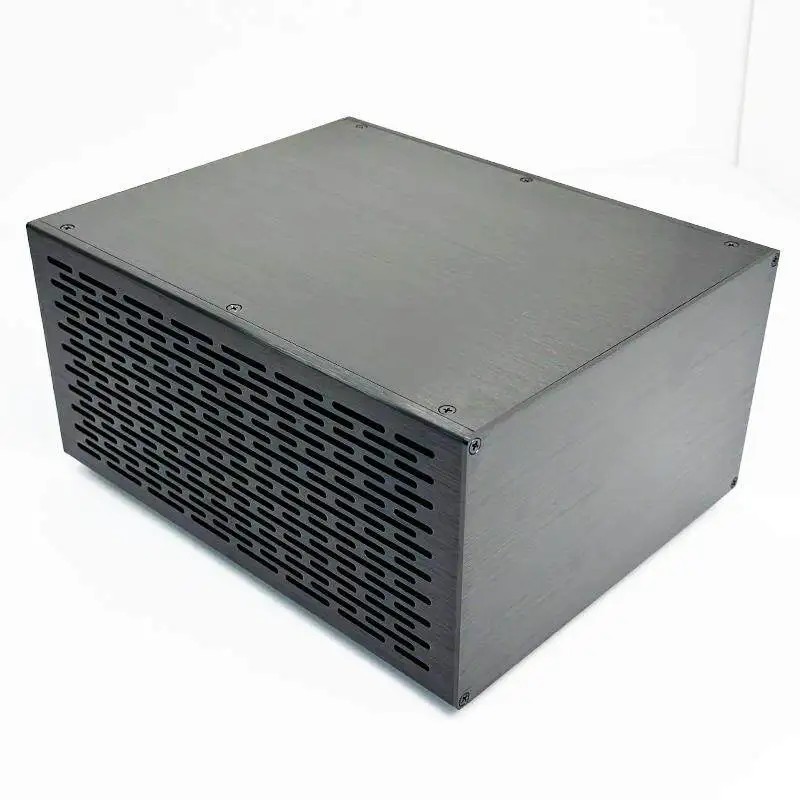 266 Full Aluminum Power Supply Case - 266x160x332mm, 3mm Panels, 2.6kg, Brushed Anodized for DIY Amplifier Audio Chassis