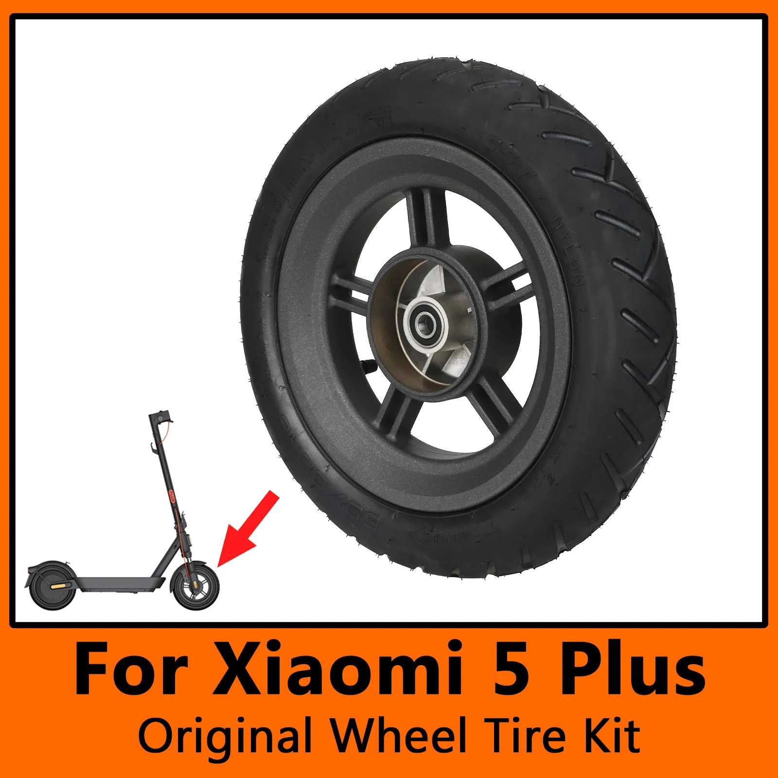 Original Wheel Rim and Tubeless Tire for Xiaomi 5 Plus Electric Scooter 12 Inch 60/90-8 Vacuum Anti-Puncture Tyre Wheel Hub Kit