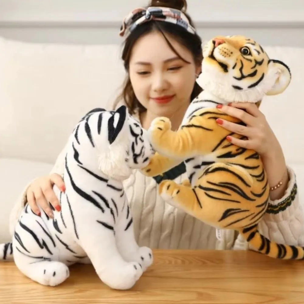 Forest Animal Soft Simulation Tiger Lifelike Wild Animal Stuffed Animal Tiger Cute Kawaii Simulation Tiger Birthday Gift