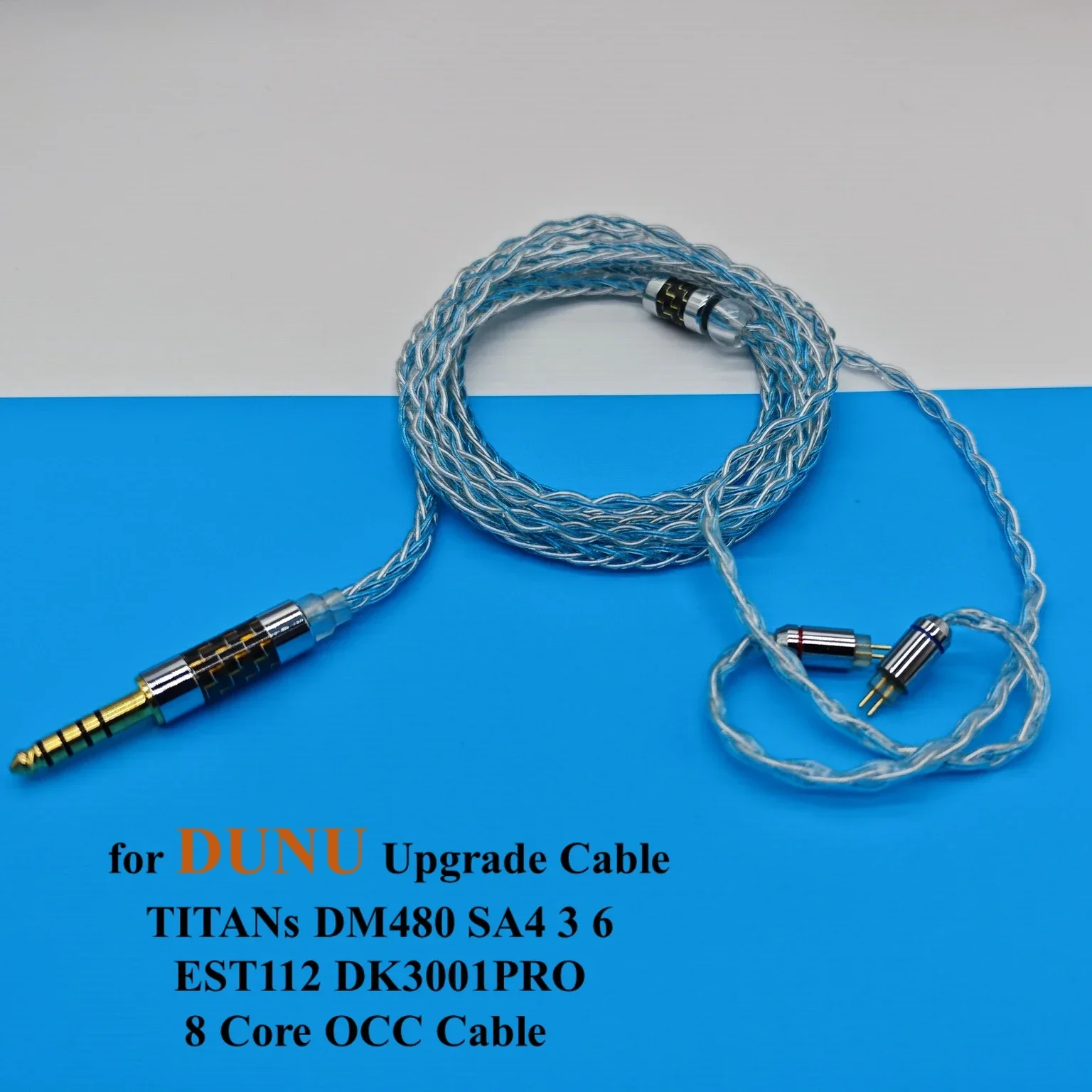 

Silver Plated Earphones for DUNU Cable TITAN S DM480 SA4 SA3 SA6 LIZT 8 Core Upgrade OCC 4.4mm Balance 2.5 3.5