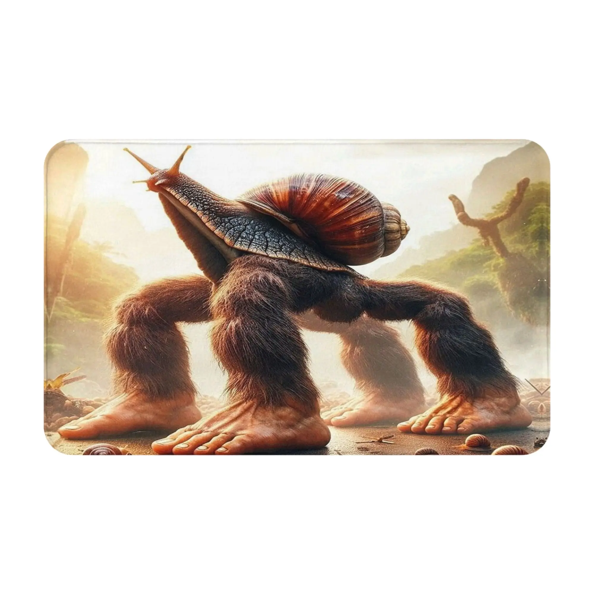 Bigfoot Snail Hybrid Creature Art Non-slip Doormat Bedroom Mat  Indoor ModernDecor