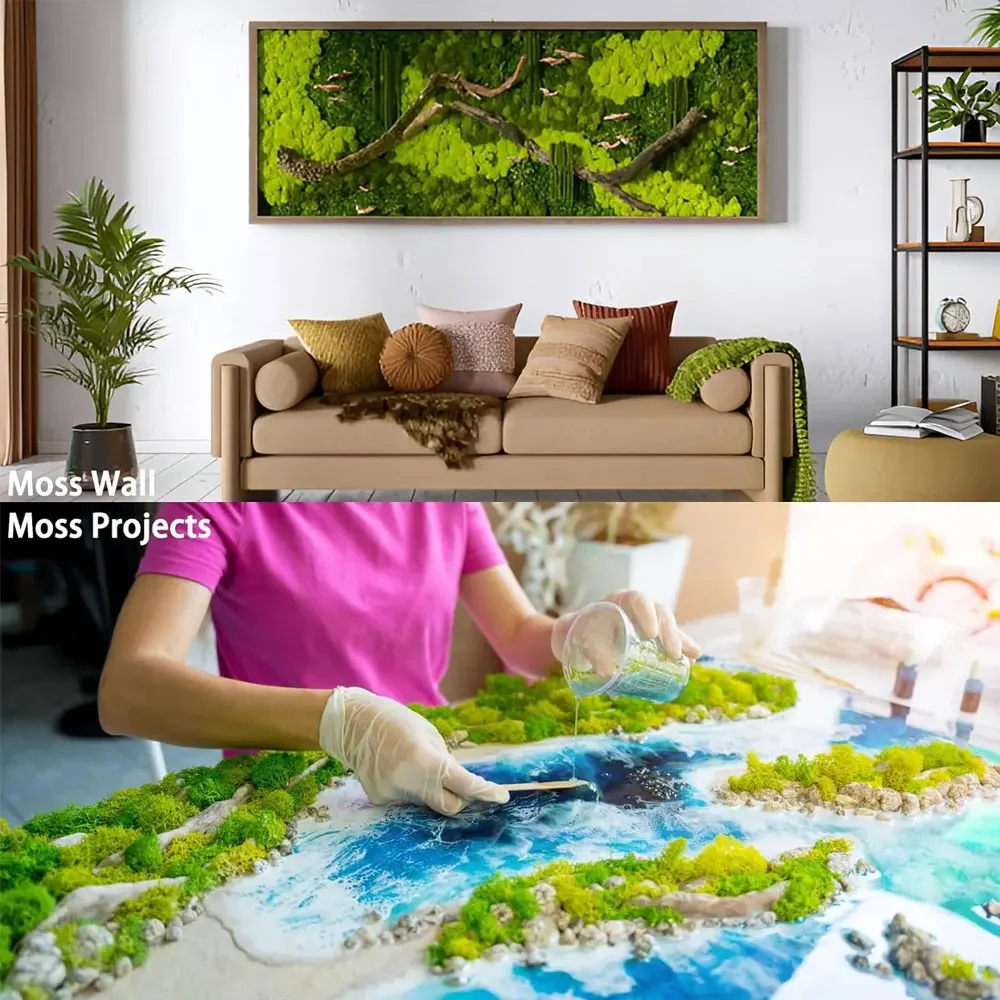 Artificial Green Moss Plants Eternal Life Grass Mini Landscape Fake Grass DIY Crafts for Home Living Room Garden Decoration