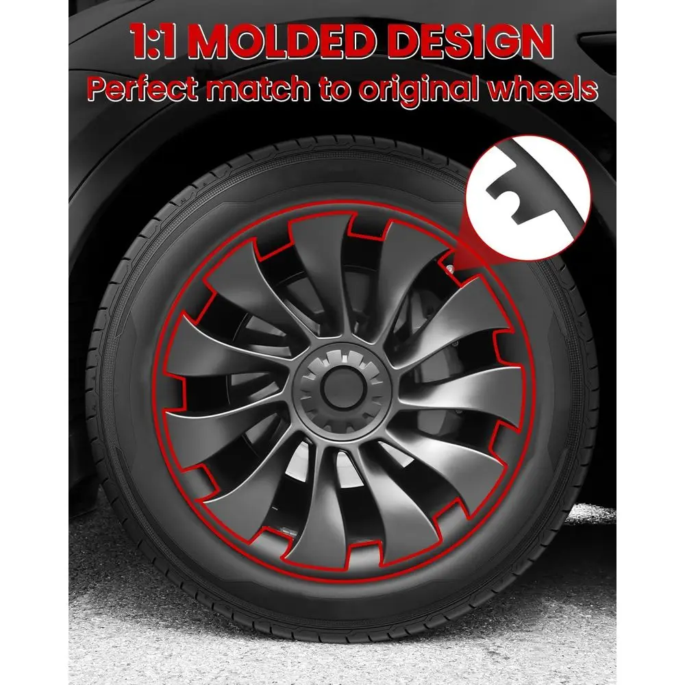 FORAUTOMOD Tesla Model Y 21 Inches Wheel Rim Protector, 4 PCS ABS Tesla Wheel Protector for Model Y 2017-2024, Durable and Wear-
