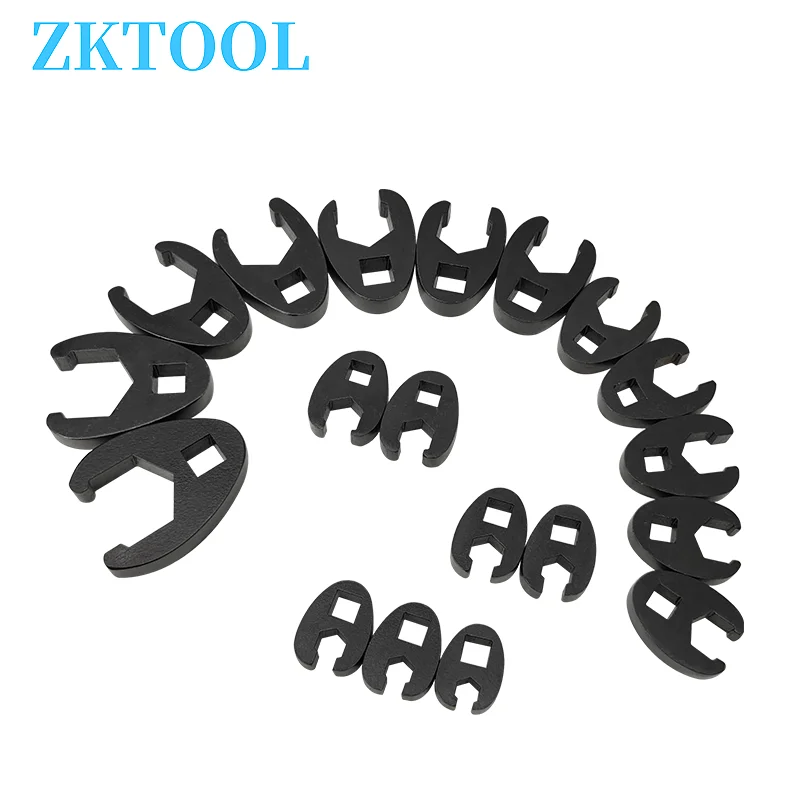 3/8” and 1/2”  Drive Crowfoot Flare Nut Wrench Set, 19PC  Metric Tool 8 to 32 mm Sizes , 3/8in and 1/2in Drive Ratchet.