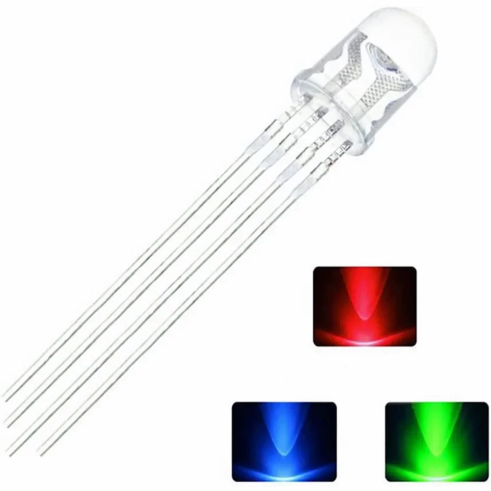 10 pz 10mm RGB LED diodo Kit catodo comune 4pin lampadina luminosa lampade componenti elettronici indicatore diodi emettitori di luce