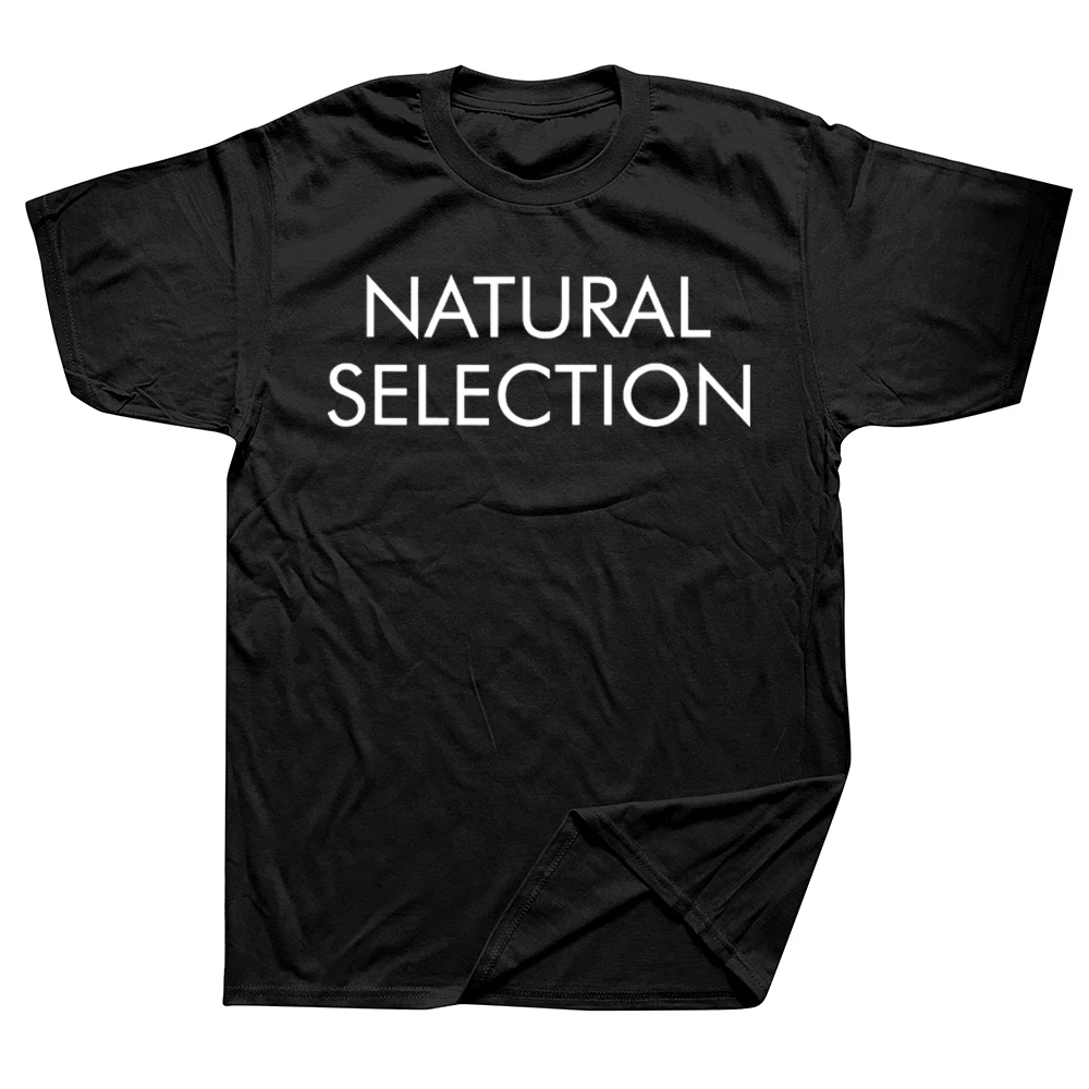 Herren-T-Shirt „Natural Selection University Economics Text Evolution Theory“, lässiger Streetwear-Harajuku-Stil, Trend Y2K – Detail 3
