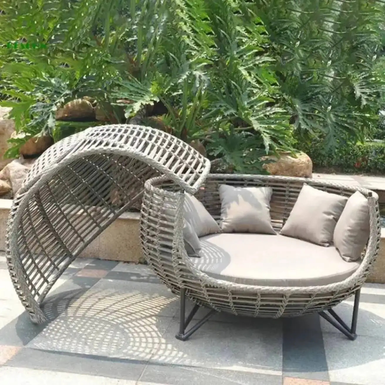 Nordic Patio Canopy Daybed Out - Outdoor Daybed Furniture ulasan dan harga