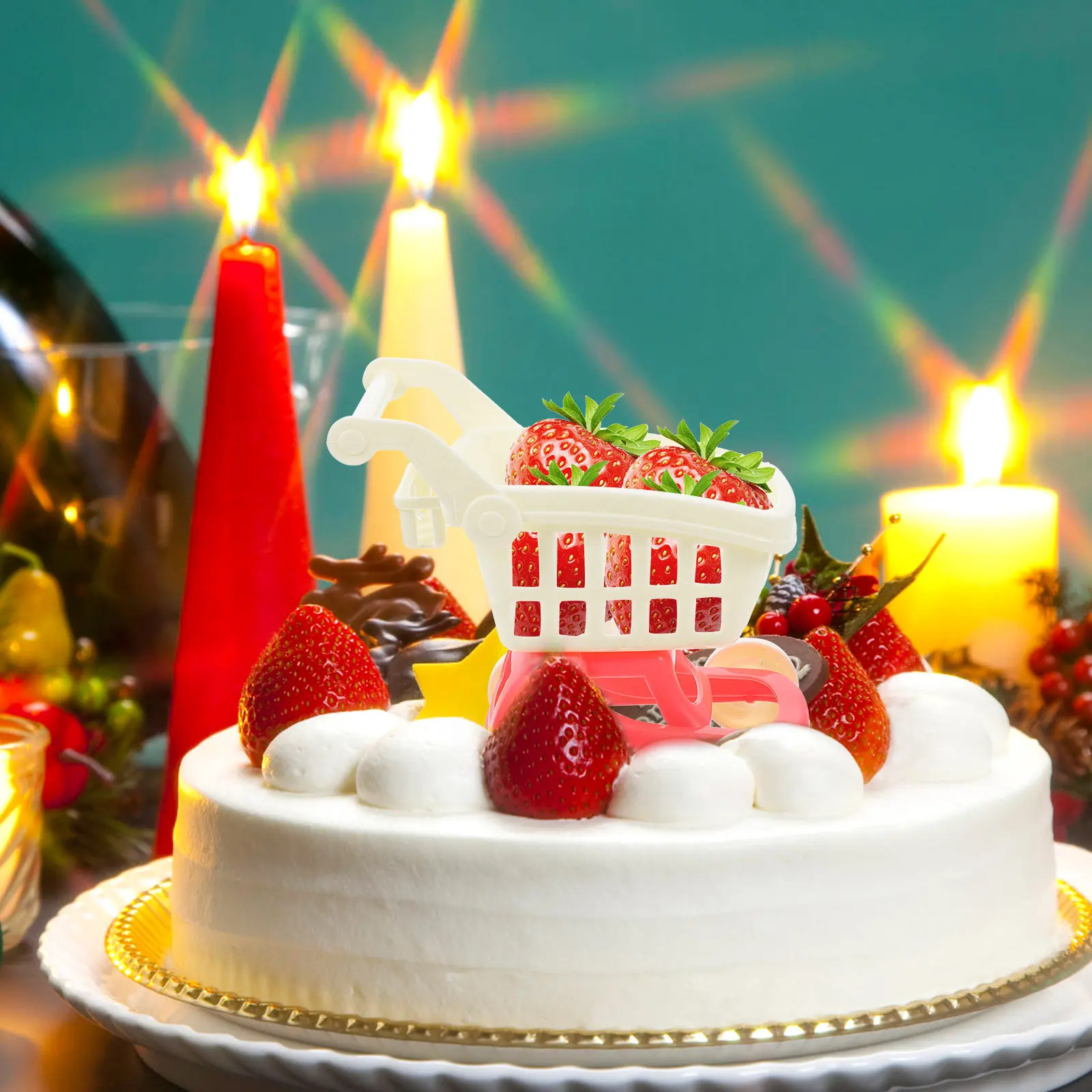 

3Pcs Miniature Cart Shopping Display Decorative Mini House Accessories Mini Trolley Storage Decor Simulation Cart for Kids