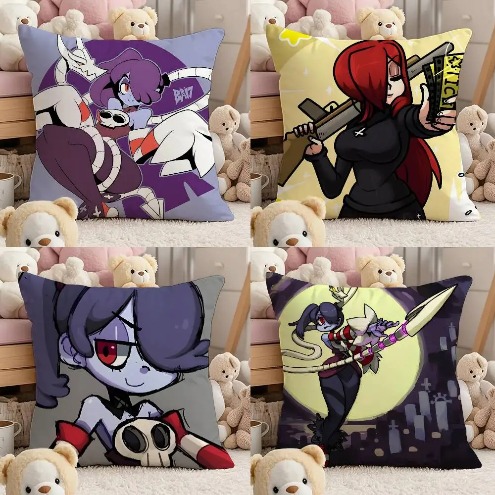 

S-SKULLGIRLS Cartoon Pillow Case Comfort Sofa Bed Silky elegant Invisible zipper Custom Decorative cushion cover