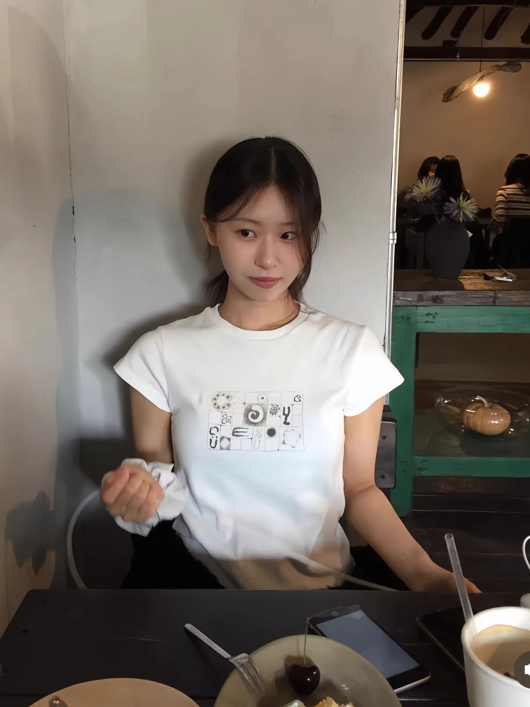 Coyseio-Cseta de manga corta con cuello redondo y estampado de cuadrícula para mujer, Top ajustado de verano, estilo de vi...