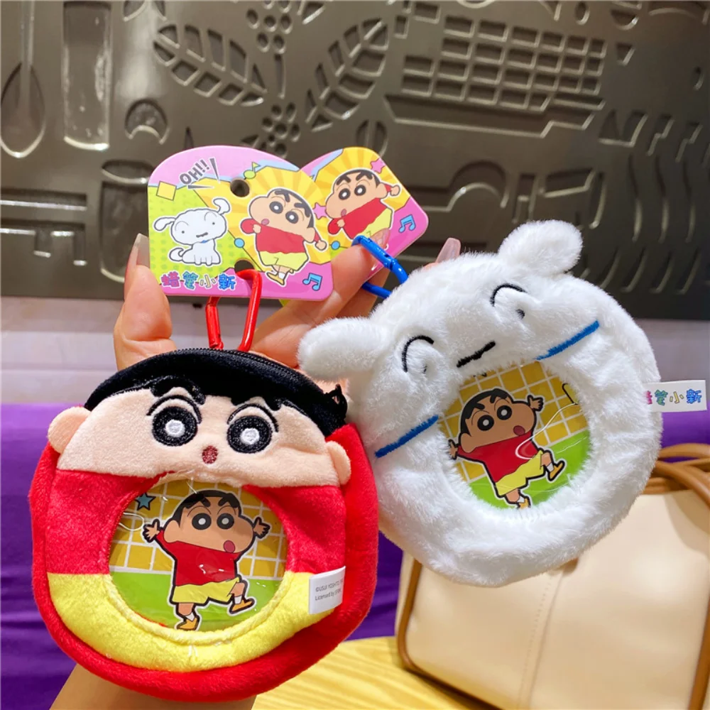 Portachiavi portamonete portatile autentico Crayon Shin-Chan Kawaii Cartoon Girlish Heart Auricolare Rossetto Organizer Borsa Portachiavi Regali