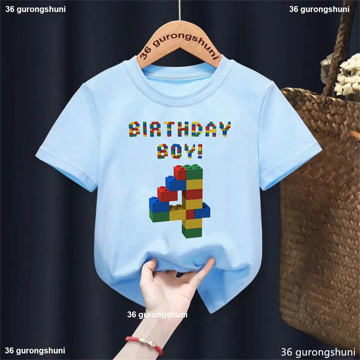 

Old Block Building 4th Birthday Boys Printed T Shirt Funny Kids Clothes Summer Fashion Short Sleeve T-Shirt Harajuku Shirt