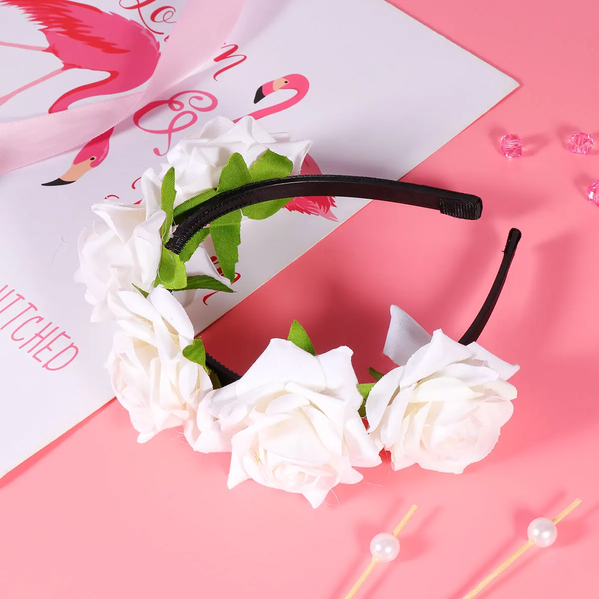 

Rose Headb Accessories Women Headdress Hoop Artificial Hair B Comfortable Lightweight Party Rose Headb Gifts