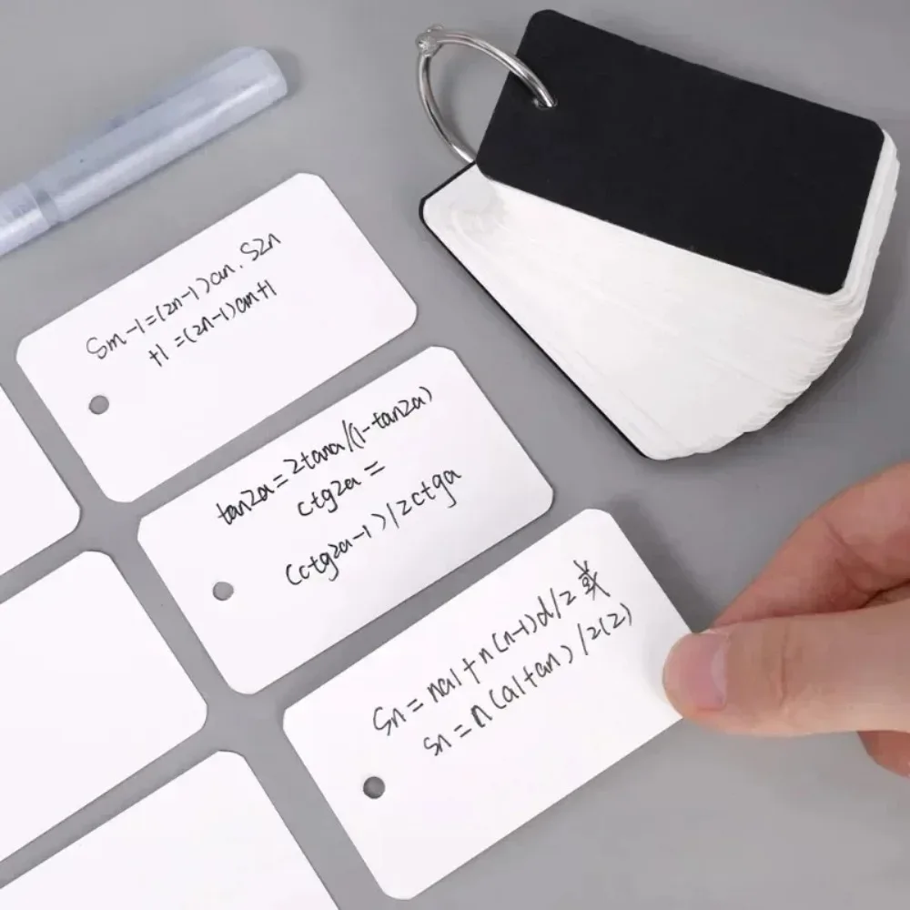 100-400sheets Kraft Paper Blank Flashcards with Binder Rings Notepads Detachable Kids Mini Notebooks Study Cards Book Stationery