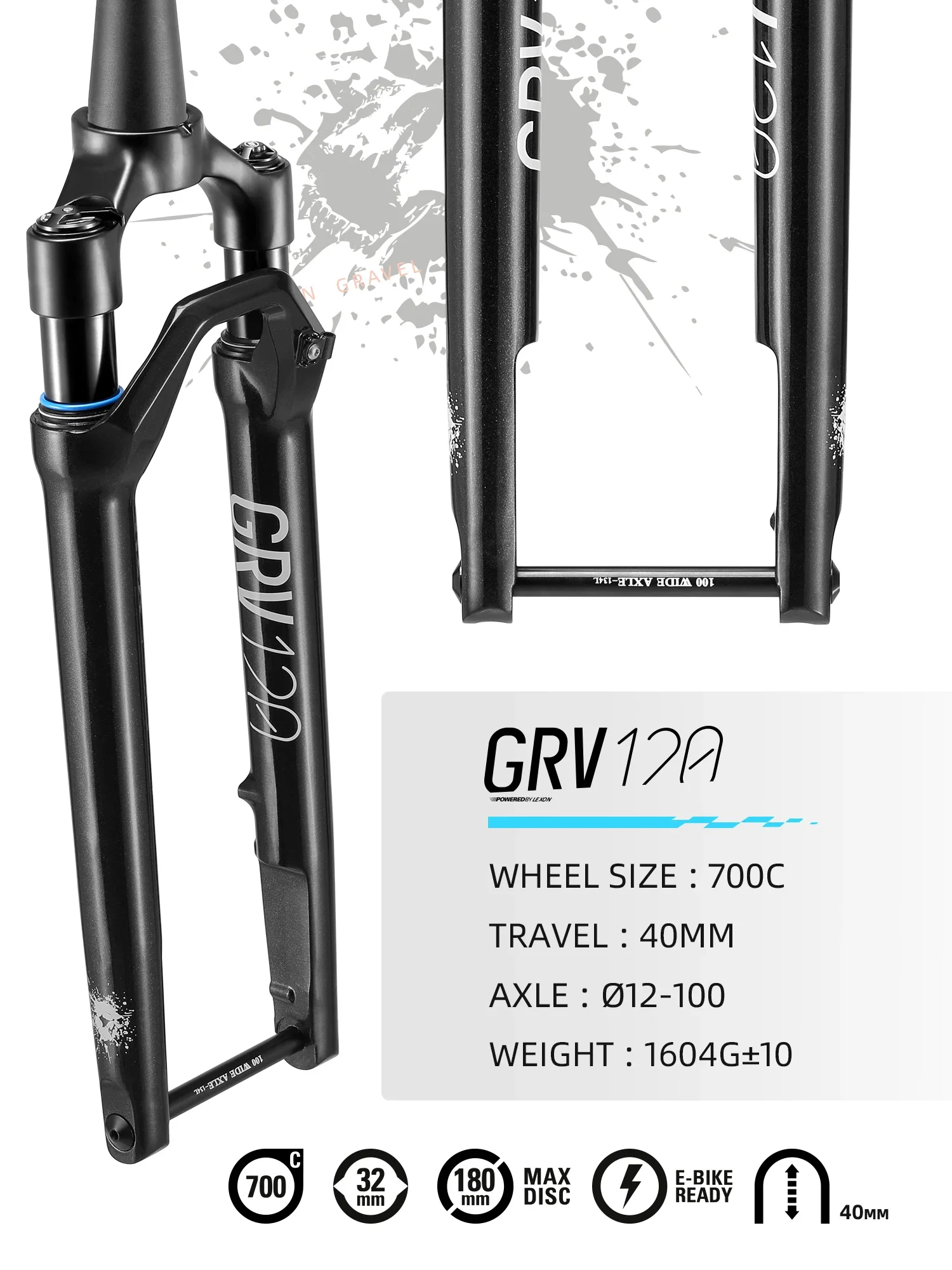 ليكسون الحصى شوكة الدراجة 40 مللي متر السفر E-الدراجة جاهزة الطريق 700C سباق شوكة تعليق 12 × 100 مللي متر E-البج دراجة الجبهة شوكة أجزاء