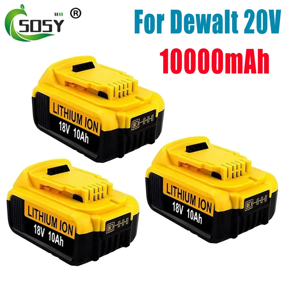 

1-3Pcs 18V 10.0Ah MAX Battery power tool Replacement for DeWalt DCB184 DCB181 DCB182 DCB200 20V 8A 18Volt 18 v Battery