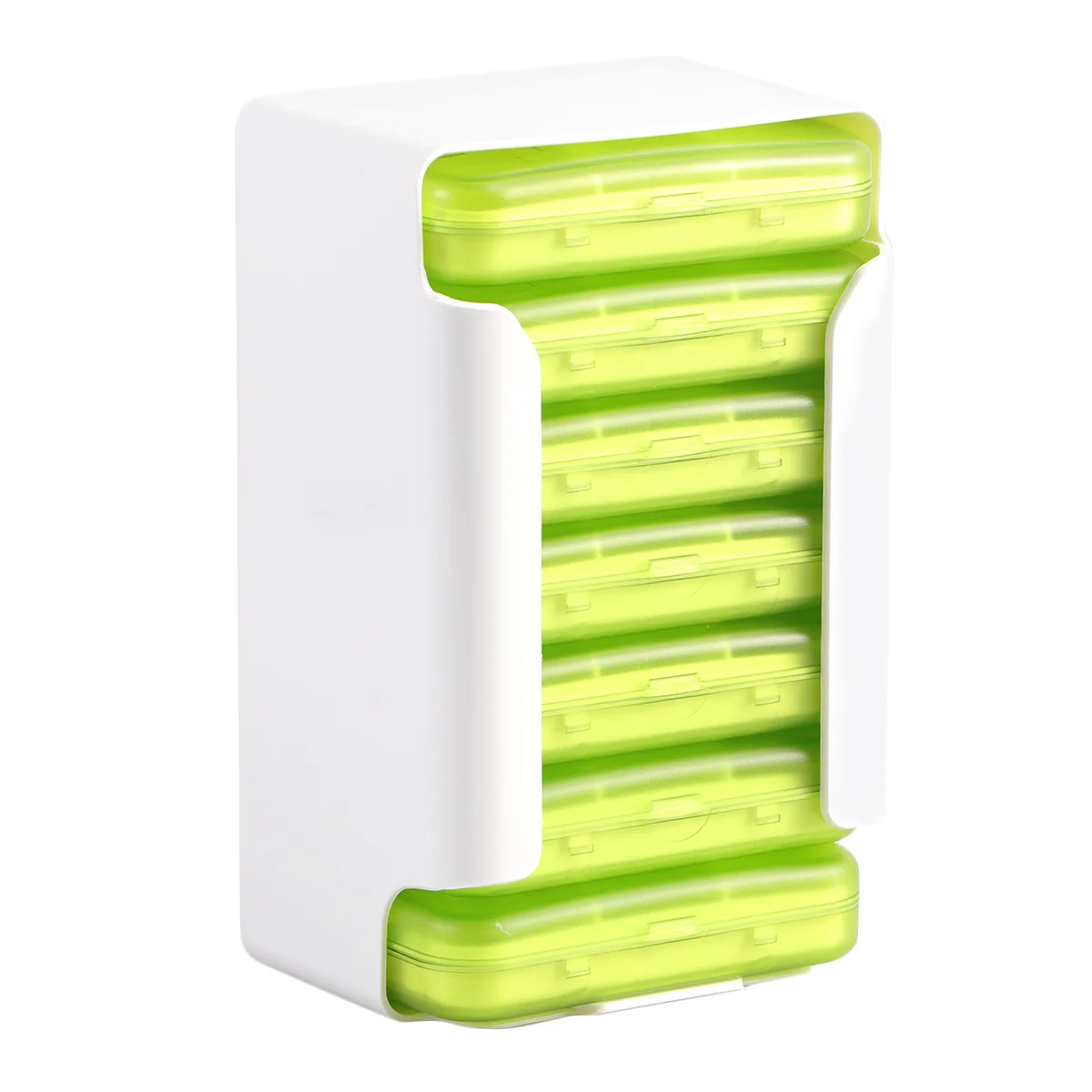 

1 комплект, 7 слоев, 42 сетки, органайзер для таблеток для путешествий, прочный чехол для хранения лекарств, портативный держатель для планшетов, капсул, зеленый цвет