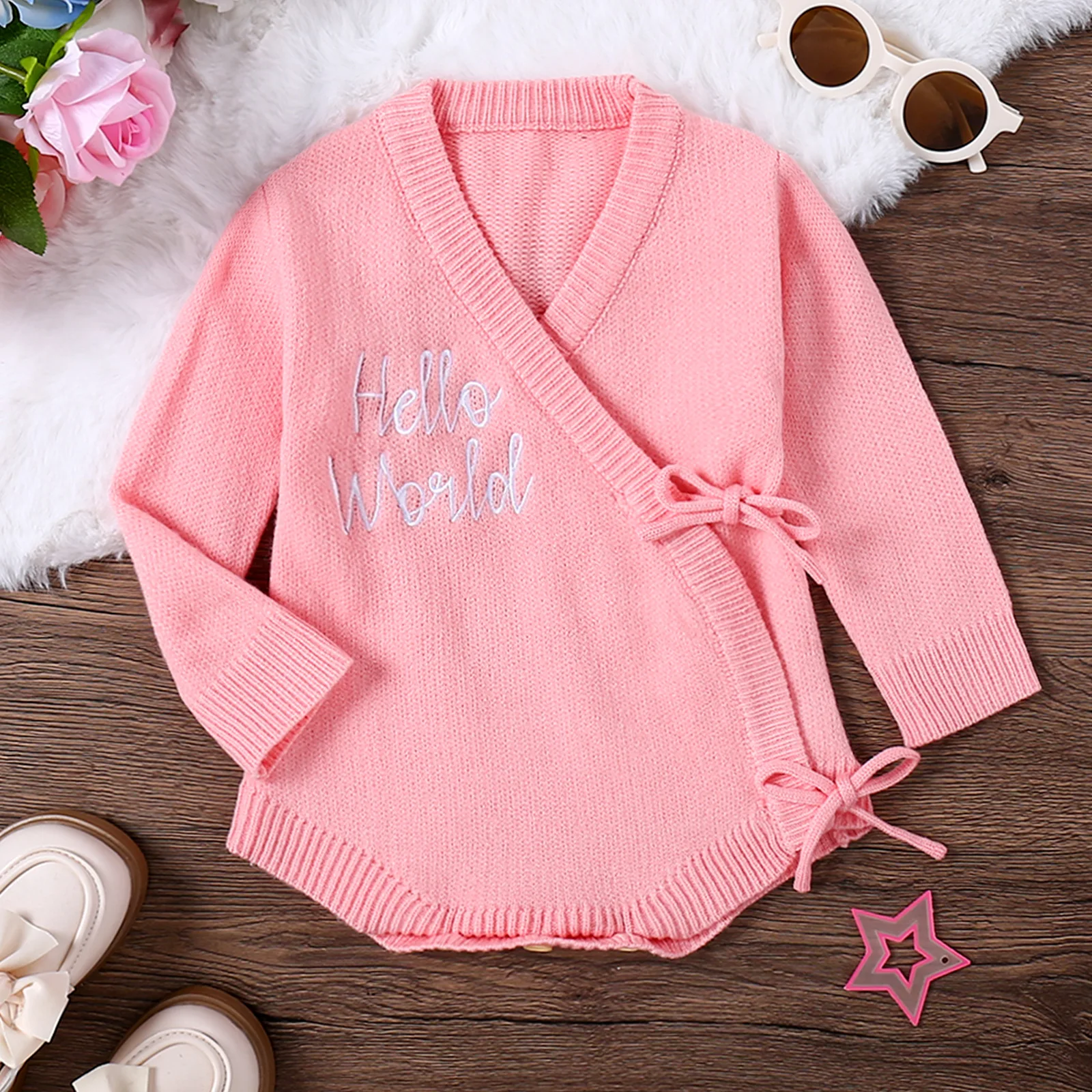 

UNITIM Kids Baby Girls Rompers Knited Newborn Girls Bodsyuits Overalls 2026 Spring Toddler Girls Jumpsuits Infant Girls Onesie