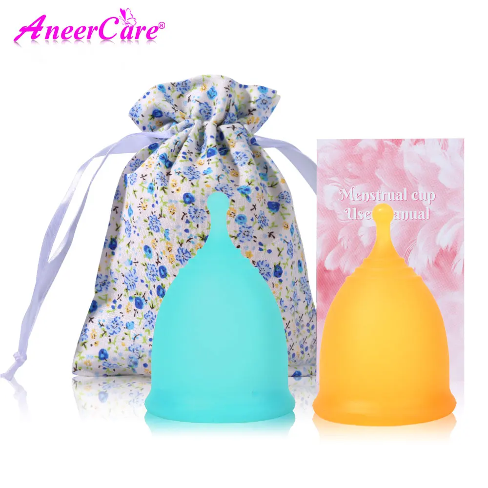 

2Pcs Love Moon Reusable Menstrual Cup Set - Comfortably use for 12 Hours The Most Reliable Medical Grade Silicone Period Cups.